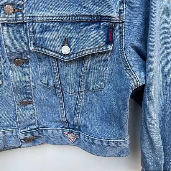 Guess Jeans Vintage Denim Jacket Size S Button Front - Picture 6 of 12